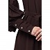 Elegant abaya with long cuff sleeves- Brown